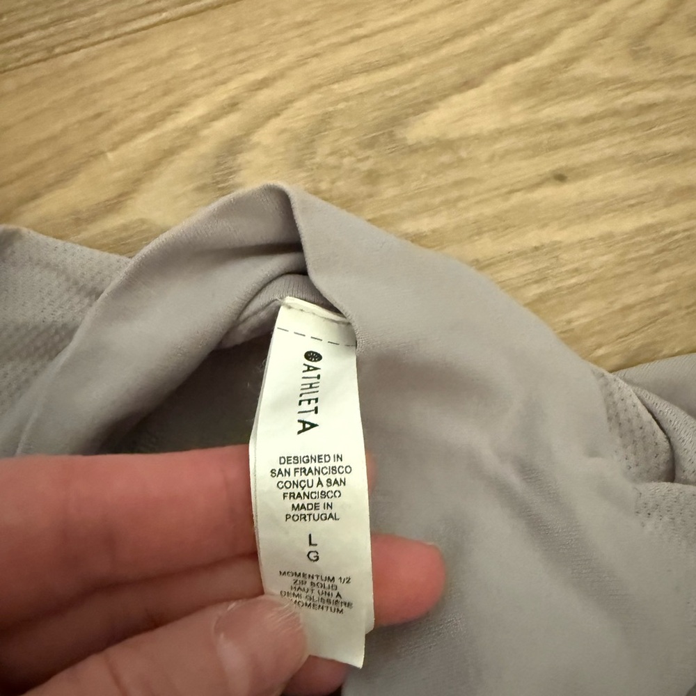 Athleta Light Gray/Purple Pullover - image 2